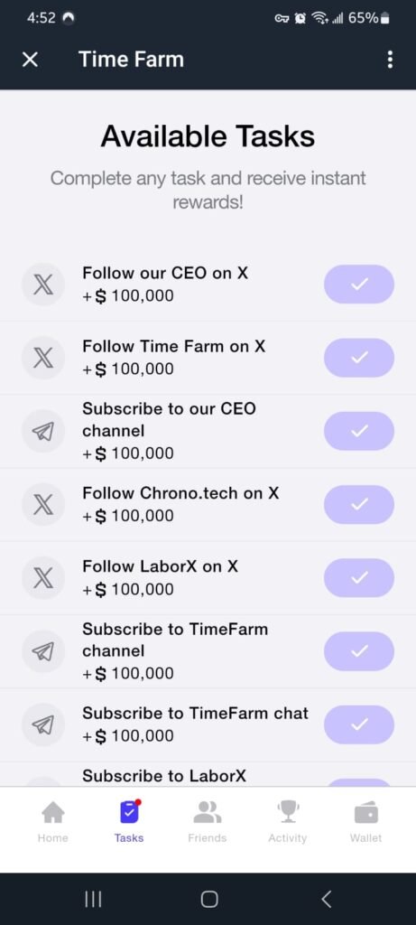 Time Farm Telegram Airdrop